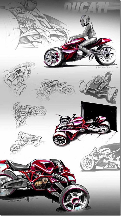Ducati 3 roues sur base de Desmosedici par Nicolas Petit